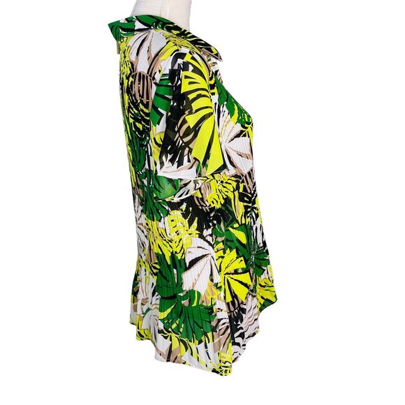 Vintage Fashion Bug Button Down Shirt XL Plants SS Semi Sheer Vacation New - Picture 10 of 11